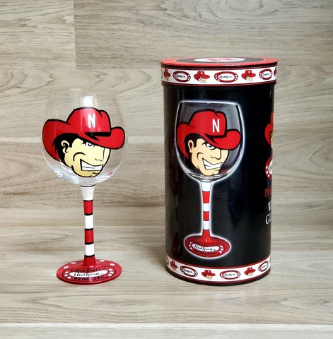 AliceArt University of Nebraska Cornhuskers Hand Painted Wine Glass Fan-Tastic Cover