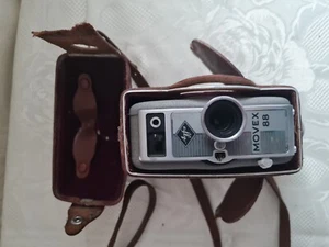VINTAGE GERMAN AGFA MOVEX 88 8mm FILM CAMERA IN ORIGINAL LEATHER CASE VGC - Picture 1 of 12