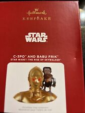 C3PO AND BABU FRIK Star Wars Rise of Skywalker Sound 2021 Hallmark Ornaments   