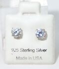 Sterling Silver Stud Earrings 5 MM Made in USA Carded NEW Old Stock