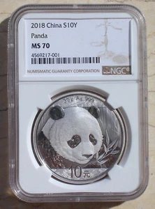 2018 NGC MS70 30g Silver Panda Coin - Picture 1 of 2