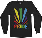 Threadrock Men's Gay Pride Rainbow Sunray Long Sleeve T-shirt lesbian LGBT