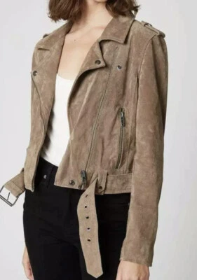 Blank NYC V8807 Suede Moto French Taupe Jacket Women's Size L - Image 1 of 4