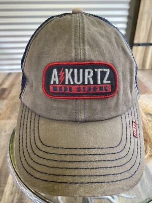A. Kurtz A-Flex Mesh Trucker Hat brown corduroy black mesh Made Strong Cotton - Image 1 of 4