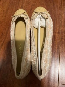 Chanel - Authenticated Ballet Flats - Tweed Beige Plain for Women size 38C - Picture 1 of 9