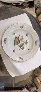 KUCHENTELLER ? Dessertteller ? HEREND Rothschild Schmetterlinge, Vögel, 19 cm - Bild 1 von 3