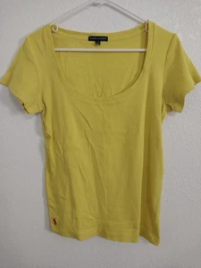 Ralph Lauren Womens Size L Yellow Short Sleeve Scoop Neck Blouse - Picture 1 of 5