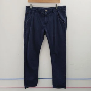 Massimo Dutti Blue Casual Fit Chino Trousers Size 34 Men's Button-Fly RMF17-ER - Picture 1 of 5
