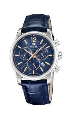 Reloj cronógrafo Jaguar Acamar J968/2 para hombre - esfera azul, correa de cuero Foto 1 de 4