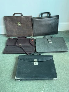 5 X Vintage briefcase Business Document Attaché Cases Black Grey Brown - Picture 1 of 10