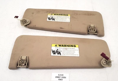 ✅ 07-13 OEM BMW E92 328 335 cupé delantero izquierdo derecho parasol conjunto beige * Foto 1 de 4