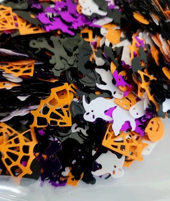 Halloween Confeti Fantasma Calabaza Telaraña Huesos de Bruja  Foto 1 de 4