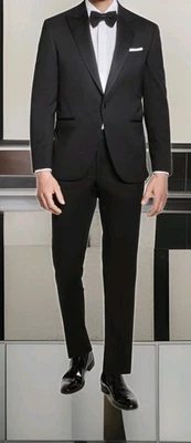 Pantalones Jack Victor Para Hombre 54L 2 Piezas Esmoquin Solapa Satén 50W Sin Dobladillo Nuevos con Etiquetas $898 Foto 1 de 4