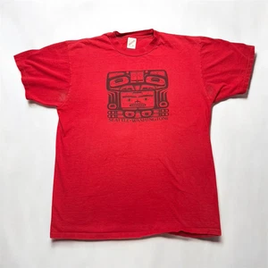 Men’s T-Shirt Jerzees Seattle Washington Graphic Red Distressed Tee XL USA Y2K - Picture 1 of 7