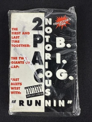 New 2PAC Notorious B.I.G. RUNNIN Cassette Tape Card Sleeve Made In USA - Image 1 of 4