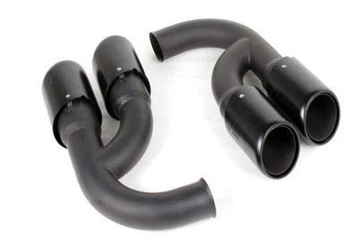 Black V6 Tail Exhaust Tips Long Muffler Tip for Porsche Cayenne V6 2011-2014. - Image 1 of 4