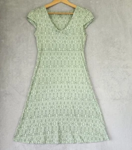 Toad & Co Dress Womens Small Aztec Print Stretch Knit Organic Cotton Green - Picture 1 of 10