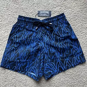 NWT 100% AUTHENTIC VILEBREQUIN Swim Trunks MOORISE - S - Navy Blue - MEN - SMALL - Picture 1 of 7
