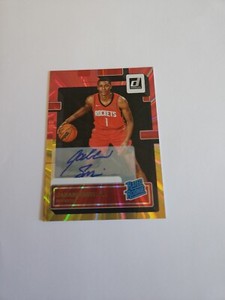 2022-23 Panani Donruss Red and Gold Laser Jabari Smith Jr. Rookie Auto Rockets