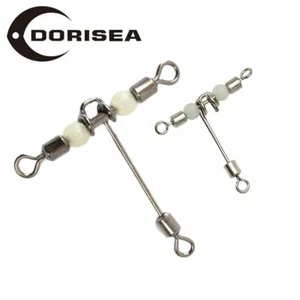 20/50pcs Luminous Bead T-shape Cross-line Swivels Rolling Fishing Connector - Picture 1 of 21