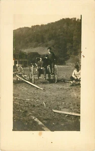 Vintage Postcard RPPC Men At Wagon - Picture 1 of 2