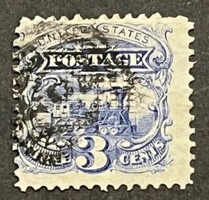 TRAVELSTAMPS: 1869 US Stamps Scott #114, Locomotive, 3 cent, The 1869 Pictorials - Picture 1 of 5