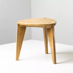 Oak three legged stool tripod industrial retro rustic urban style stool chair - Picture 1 of 12