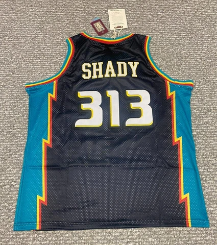 NEW NWT Mitchell & Ness Eminem Detroit Pistons 313 Slim Shady Mens XLarge Jersey Cover