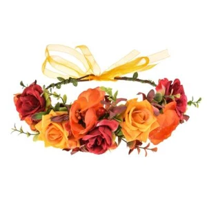 Flower Crown Floral Headpiece Festival Wedding Hair Wreath Floral Crown yello... - Picture 1 of 5
