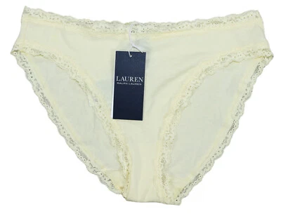 Ralph Lauren Algodón con Encaje Ribete Pierna Alta Bikini Panty Mujer Ropa Interior Nuevo con Etiquetas Foto 1 de 2