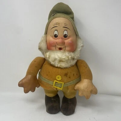 Krueger Walt Disney Vtg Sneezy Snow White & The Seven Dwarfs Cloth Oil Face Doll - Image 1 of 4