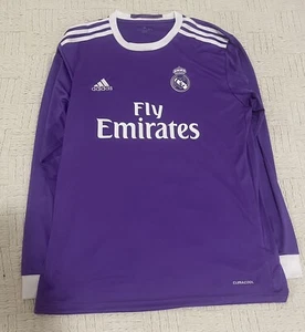 Real Madrid Away Ronaldo #7 Jersey 2016-2017 Long Sleeve Purple Size XL - Picture 1 of 2