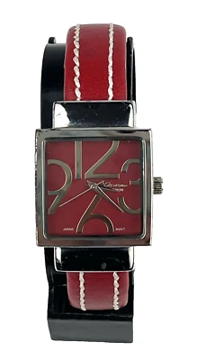 Reloj Mujer Geneva Platino Nº 7002 Puño Rojo Tono Plateado ¡Batería Nueva Limpia! Foto 1 de 4