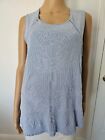 Lucky Brand Embroidered Tank Baby Indigo Blue Size Large 1X