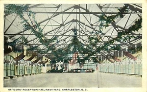 OFFICERS' RECEPTION HALL, NAVY YARD, CHARLESTON  SOUTH CAROLINA VINTAGE POSTCARD - Picture 1 of 2