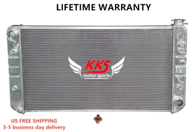 Radiador de aluminio pulido KKS 3 FILAS APTO PARA CHEVY C10 SUBURBAN 1982-86 6,2 L DIÉSEL Foto 1 de 4