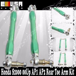 Rear Toe Arm Kit Adj.fit 00-09 Honda S2000  S2K Ap1 Ap2 GREEN