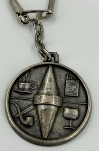 Vintage La Fluery French Advertising Keychain Wine Coffee Tabacco Pipe Ring Fob - Picture 1 of 8