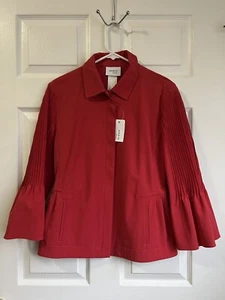 NWT Akris Punto Luminous Red Jacket Size 8 - Picture 1 of 7