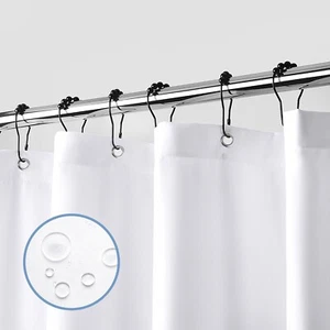 Stall Waterproof Fabric Shower Curtain Liner - Soft Cloth Shower Liner - Picture 1 of 1