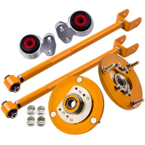 6Pc Adjustable Control Arms + Camber Plate + Control Arm Bushings for BMW E46 - Picture 1 of 9