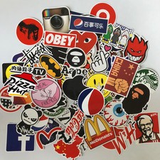 100PCS Mix Tide Brand LOGO Vinyl Stickers Bomb Skateboard Luggage Graffiti Decal