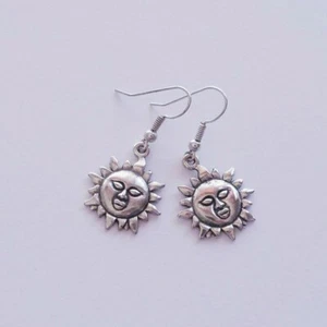 Celestial Sun Dangle Earrings, Celtic Sun Dangle Earrings, Sun God Earrings, Sun - Picture 1 of 2