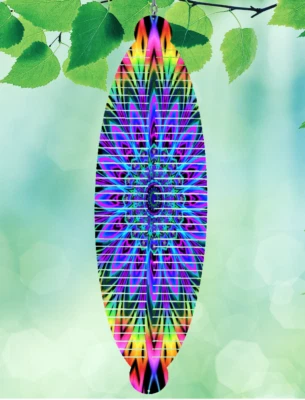 16" Mandela Flower Helix 3D Hanging Wind Spinner Yard Decor Kinetic hws003 - Image 1 of 2