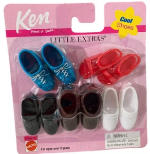 Barbie Little Extras Ken Doll Cool Shoes Pack 5x Pairs Sealed Mattel 1999 Boots - Picture 1 of 5