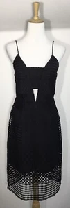 Forever New Sz 12 Black Lace Midi Dress Cut Out Pencil Formal Cocktail BNWT ❤️ - Picture 1 of 13