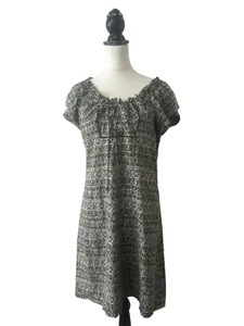 Sandwich Dress UK 8 Green Multi Shift Cap Sleeve Summer Casual Lined Rayon - Picture 1 of 5