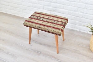 Rustic Handmade Wooden Stool - Small Bench - Adds Charm to Living Room Bedroom - Picture 1 of 7