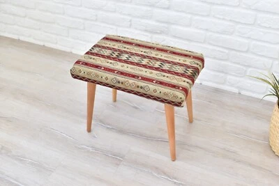Rustic Handmade Wooden Stool - Small Bench - Adds Charm to Living Room Bedroom - Image 1 of 4