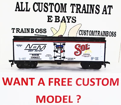 HO SCALE CUSTOM LETTERED NATIONAL RAILWAY DE MEXICO SOL 🍺🍺 BEER REEFER. LOT 13 - Image 1 of 4